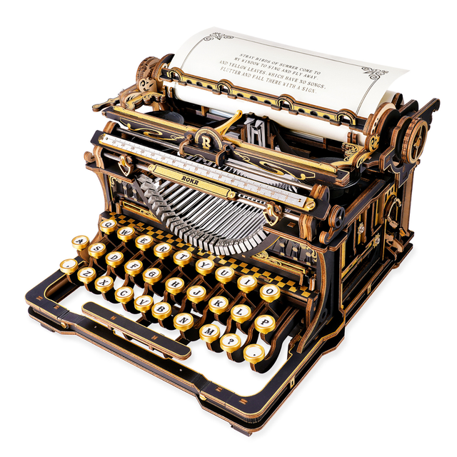 ROKR Mechanical Typewriter Classic LK703B 3D wooden model kit