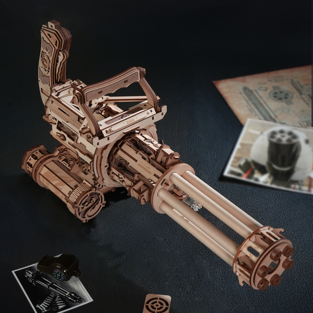 ROKR model kit for adults mechanical rubber band toy gun