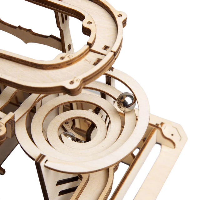 ROKR puzzle marble track with funnel and gears detail