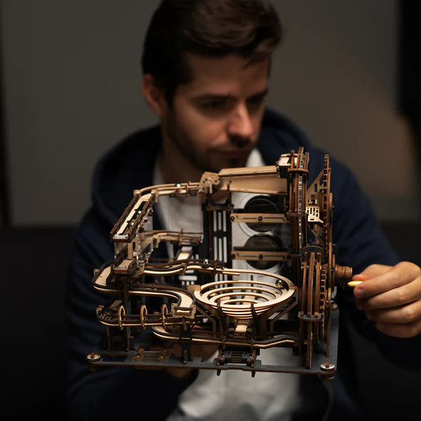 ROKR models mechanical marble run wooden kit lifestyle