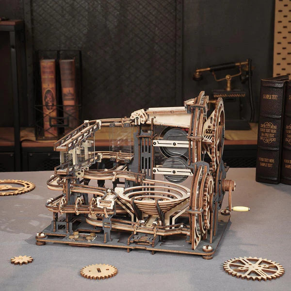 ROKR models mechanical marble run wooden kit