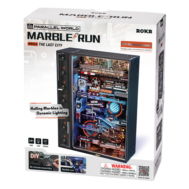 ROKR The Last City marble run with dynamic LED lighting