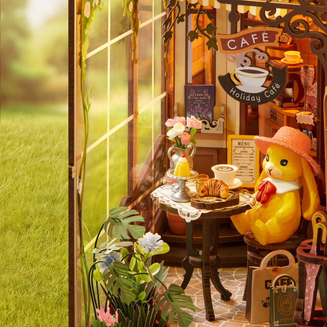 DIY book nook kit coffee shop scene Rolife model