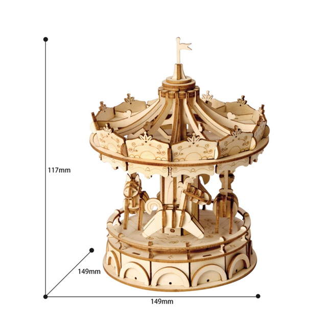 Rolife kits UK carousel wooden model dimensions