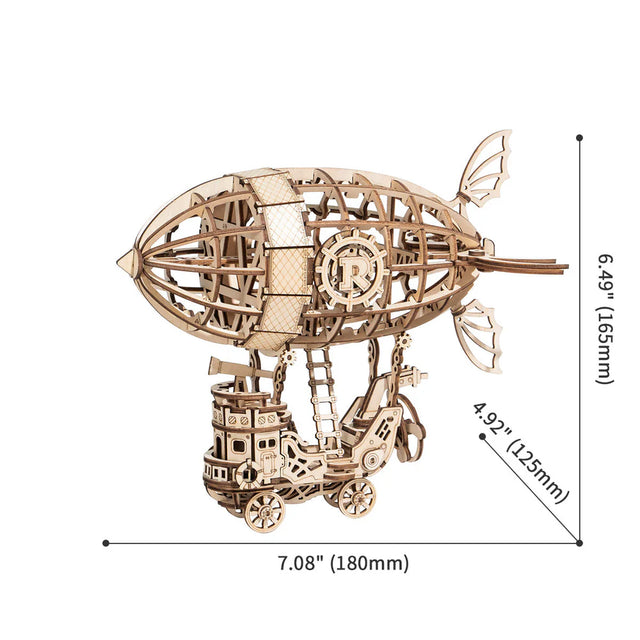 Rolife airship 3D wooden puzzle TG407 dimensions
