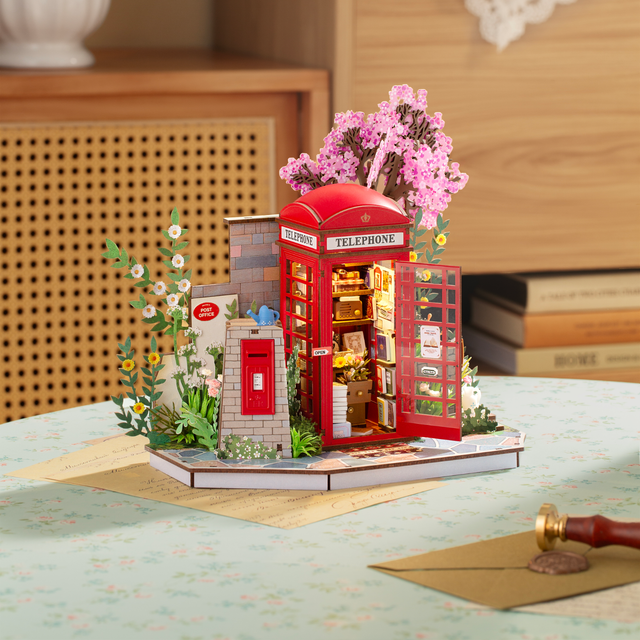 Rolife Blossom Book Booth 3D wooden puzzle DIY model kit TGS05 lifestyle