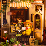 Rolife Holiday Café book nook DIY model kit TGB15 detail