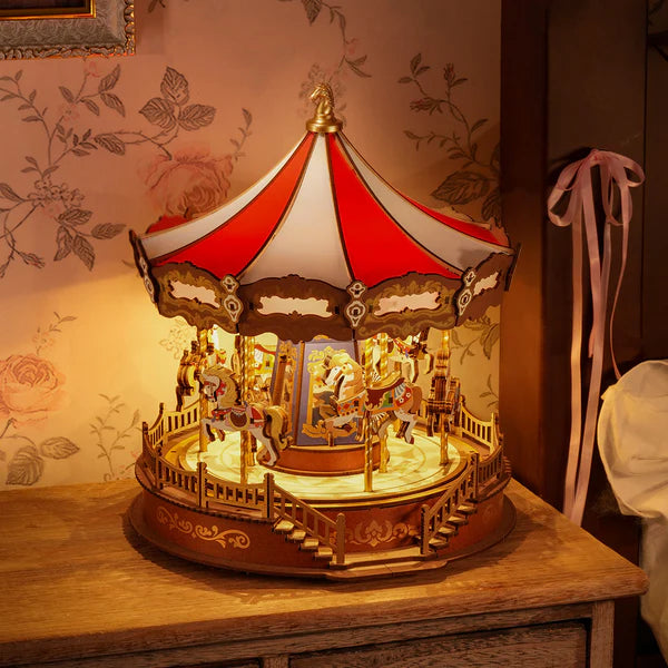 Rolife DIY carousel wooden model kit
