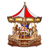 Rolife Classic Carousel wooden puzzle with lights