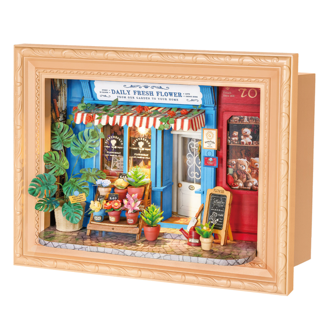 Rolife Daily Fresh Flower wooden DIY shadow box with LED lighting