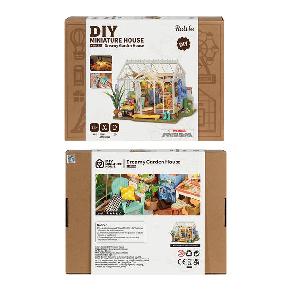 Rolife Dreamy Garden House miniature kit DG163 with LED light packaging