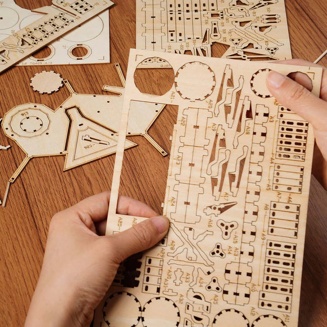 Rolife drum kit 3D wooden puzzle TG409 detail