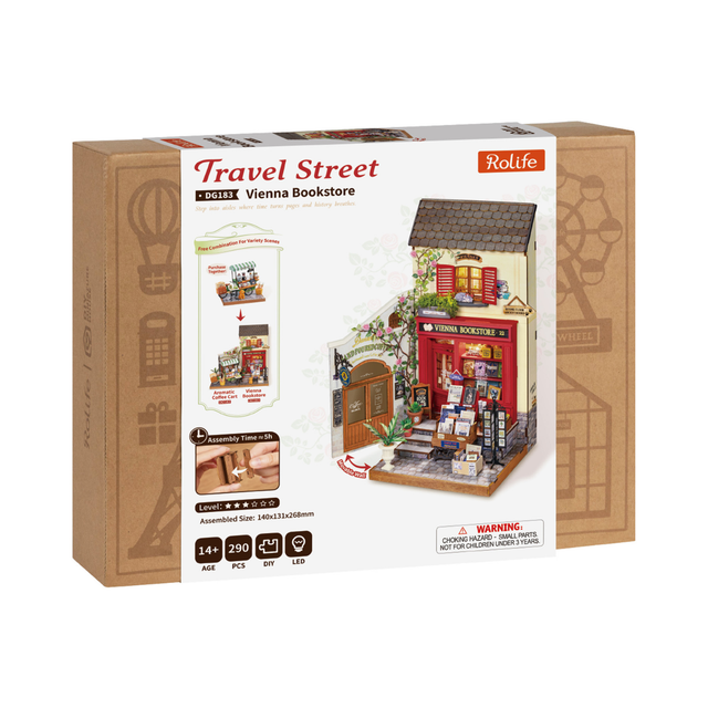 Rolife European bookstore DIY miniature house for adults