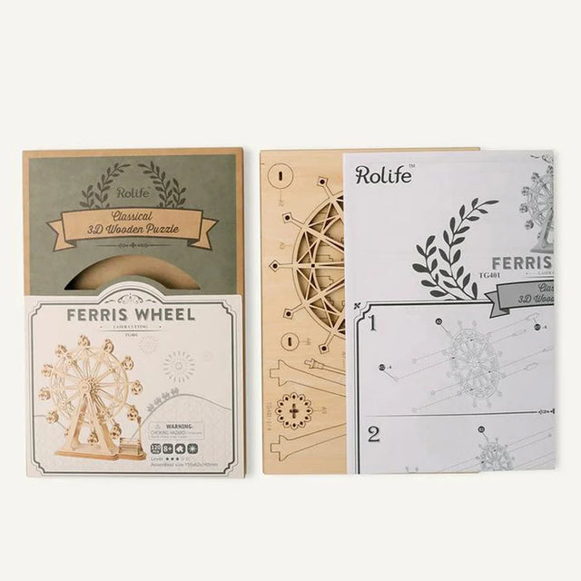 Rolife Ferris Wheel modern 3D wooden puzzle TG401 packaging