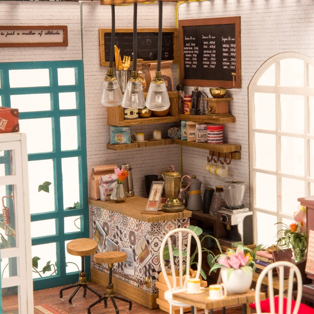 Rolife Simon's Coffee French café miniature house