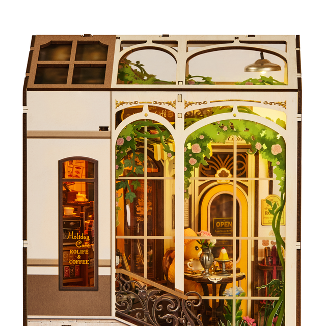 Rolife miniature café book nook with LED lighting