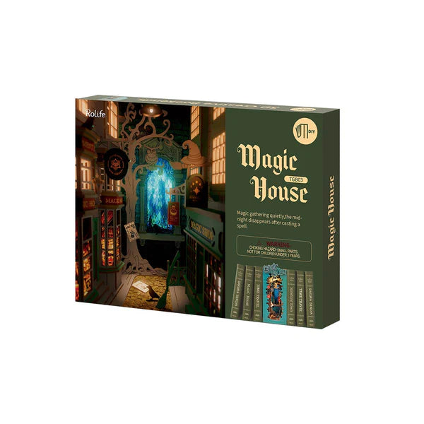 Rolife Magic House book nook kit TGB03 with LED light packaging
