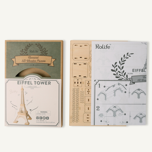 Rolife Paris Eiffel Tower DIY wooden display model