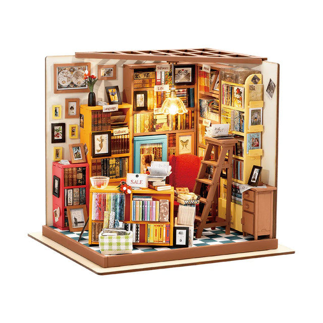 Rolife Sam’s Study library miniature house DG102