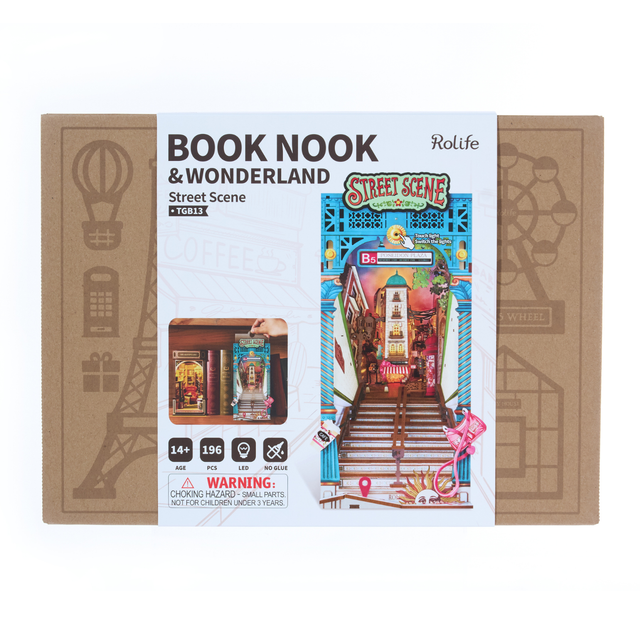 Rolife Street Scene book nook DIY model kit TGB13 packaging