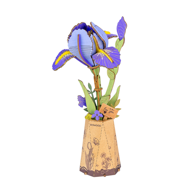 Rowood purple iris wooden flower DIY kit TW121