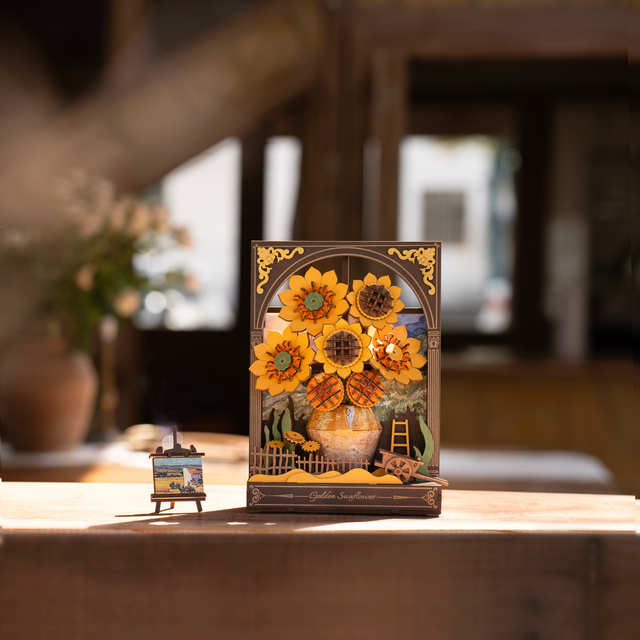 Rowood Sunflower wooden flower kit DIY wall art and tabletop decoration