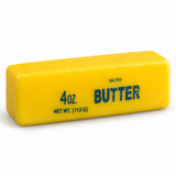 Salted butter sensory squishy toy 13cm on a white background
