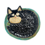 Shadow cat plate gothic home decor decorative tableware ornament