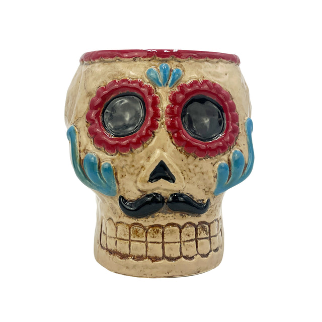 Skull bloom pot gothic home decor floral skull plant pot