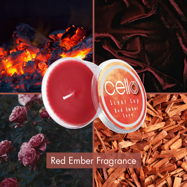 Smoky wood scented candle by Cello with sensual warm aroma