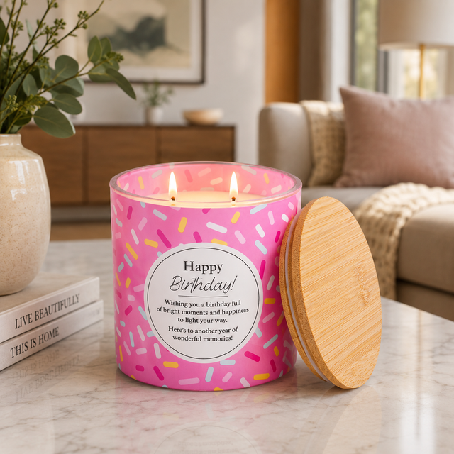 Splosh Meaningful Melts Happy Birthday candle gift with colourful design