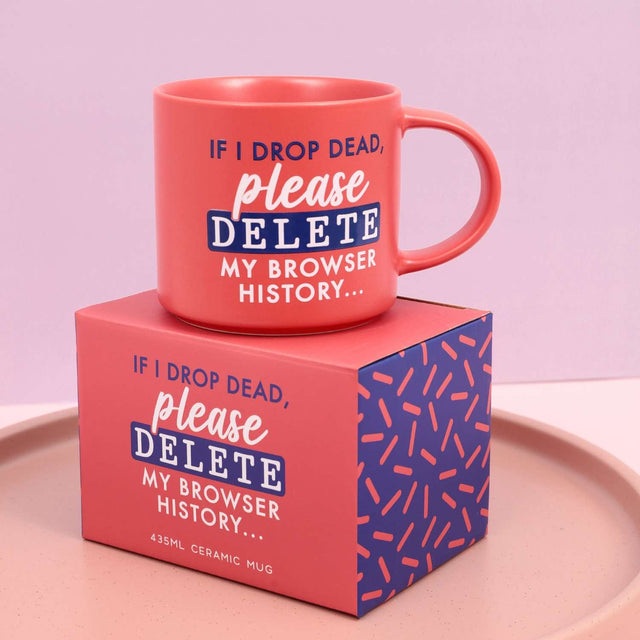 Splosh Cheeky Mug Delete with full-colour gift box – witty mug for work or novelty coffee gift idea.