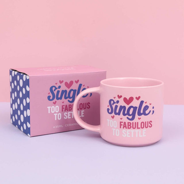 Splosh Cheeky Mug Single with gift box – pink ceramic mug with humorous quote for her.