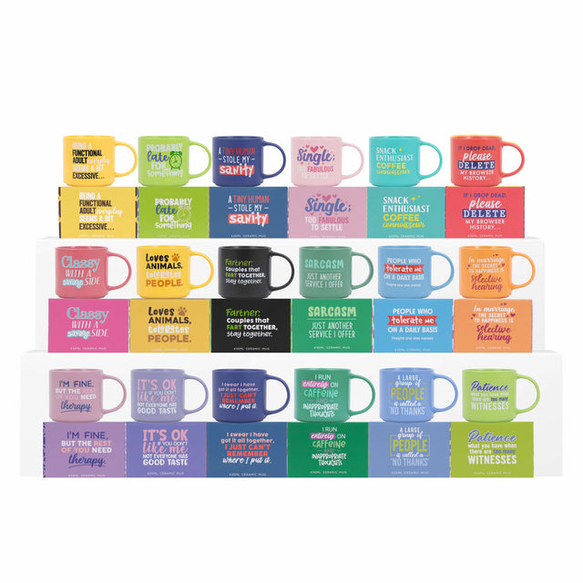Splosh Cheeky Mug Collection – colourful range of funny and witty ceramic mugs with quotes.