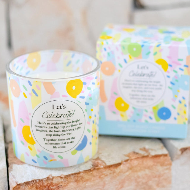 Splosh Let’s Celebrate scented candle suitable as a congratulations gift