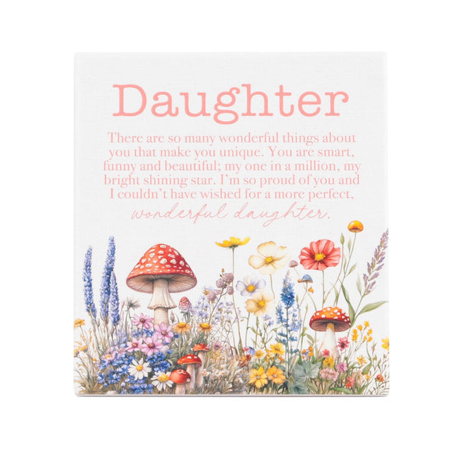 Cottage Grove Daughter Verse ceramic plaque by Splosh with heartful daughter message and floral design ideal for present for Daughter.