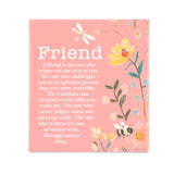 Cottage Grove Friends Verse ceramic plaque by Splosh with inspirational friendship message and floral design ideal for friend gifts