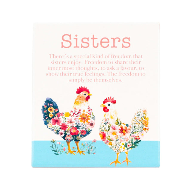 Cottage Grove Sister Verse ceramic plaque by Splosh with heartful sister message and floral design ideal for sister gifts.