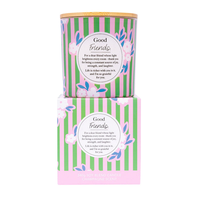 Splosh Good Friends friendship gift candle with heartfelt message