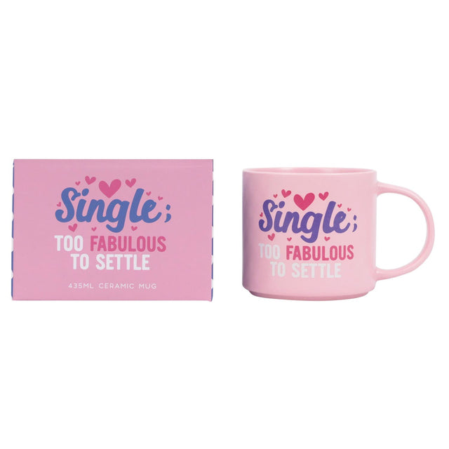 Splosh Cheeky Mug Single – pink funny mug with self-love quote for independent women or men.
