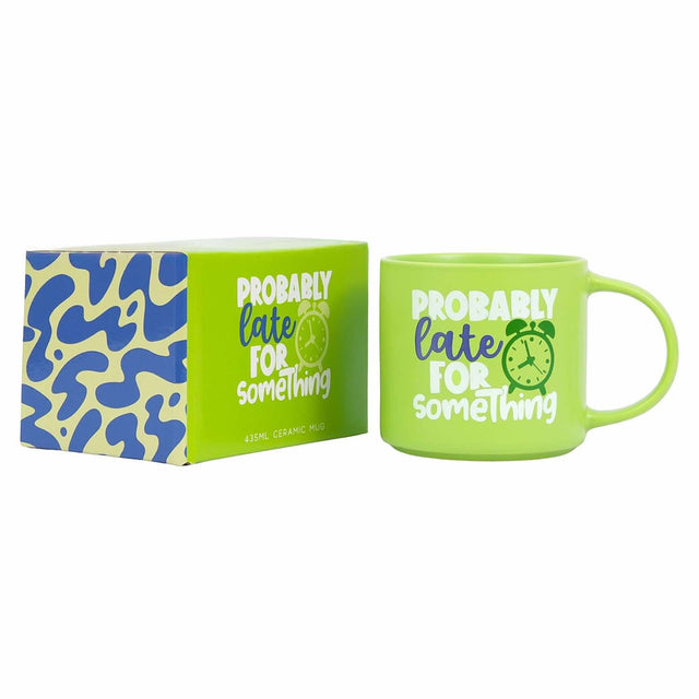 Green Splosh Cheeky Mug and matching printed box – humorous and stylish ceramic coffee cup.