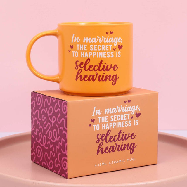 Splosh Cheeky Mug Marriage with purple full-colour packaging, funny and witty mug for him or her, perfect anniversary or wedding gift.