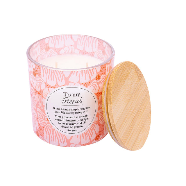 Splosh Meaningful Melts Friend 340g scented candle with pink floral design