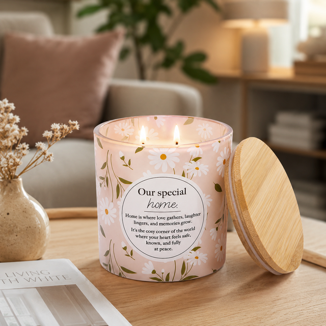 Splosh Meaningful Melts Home candle with heartfelt Our Special Home message