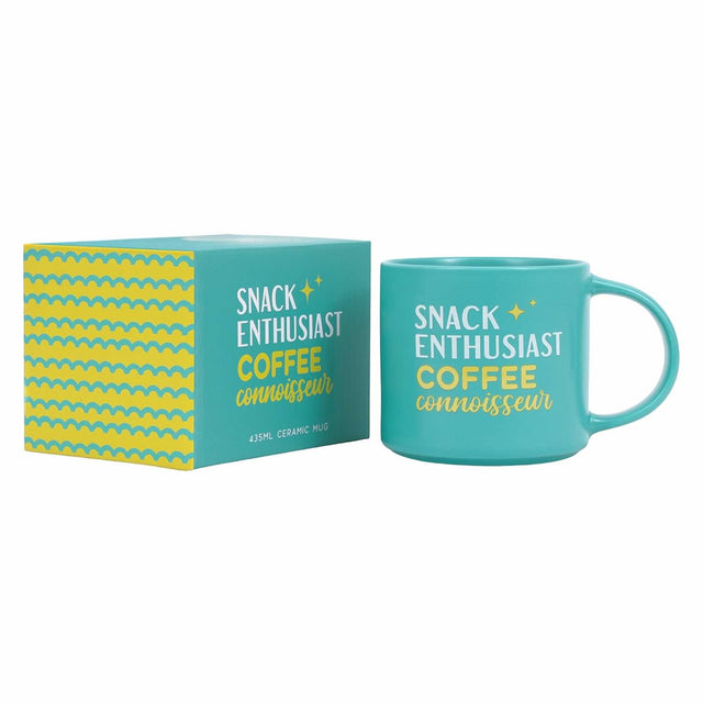 Splosh Snack Coffee Mug and matching packaging – funny coffee mug gift for her or him.