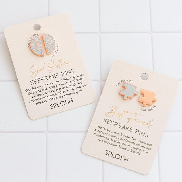Soul Sisters keepsake pin with sentimental message on backing card