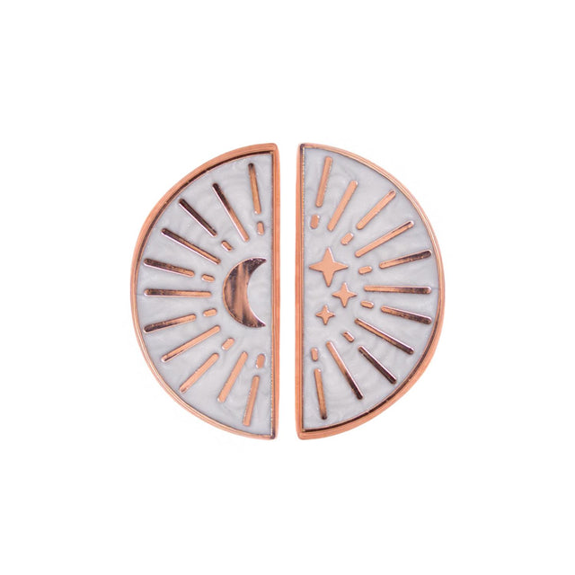 Soul Sisters keepsake enamel pin halves displayed side by side