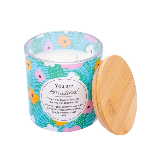 Splosh You Are Amazing scented candle 340g with colourful floral design