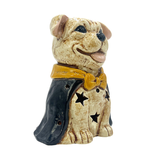 Spooky dog tealight holder halloween room decor decorative accessory