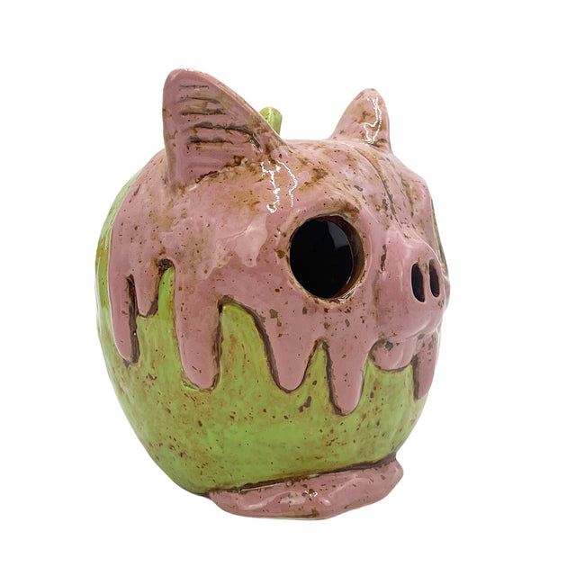 Spooky pig lantern tealight holder room decor glowing light